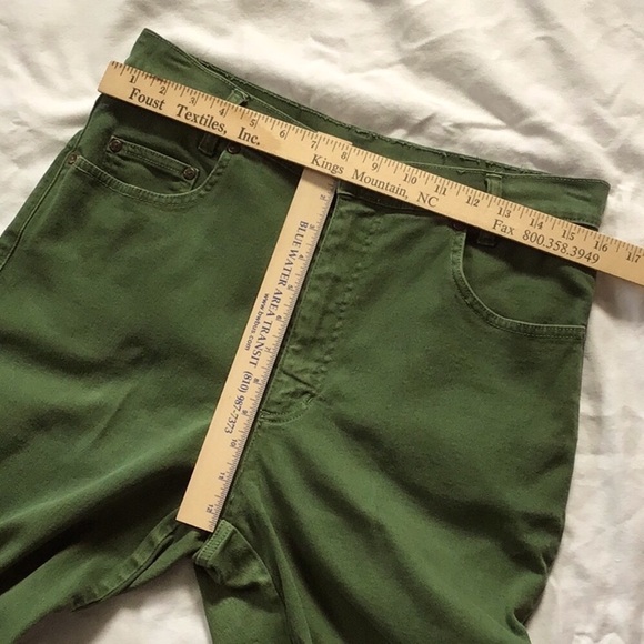🦚 90s GEIGER Collections Green Straight Leg High Rise Zip Front - Picture 4 of 7